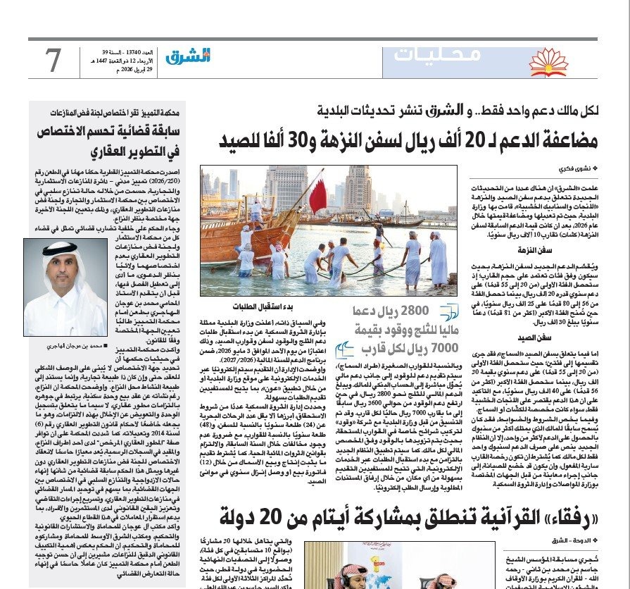 Judicial Precedent Determining Jurisdiction in Real Estate Development - Al Sharq Newspaper